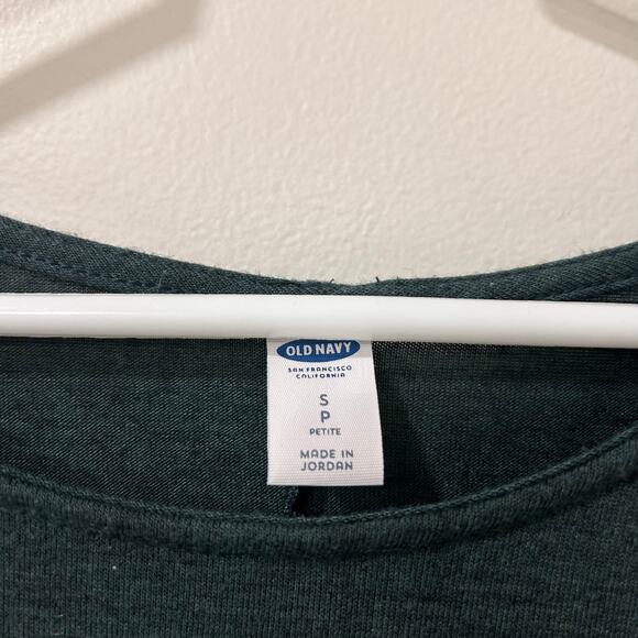 Old Navy Womens Sz Small Petite Fir Ever Green Long Sleeve Rib Knit Swing Dress - Picture 3 of 5